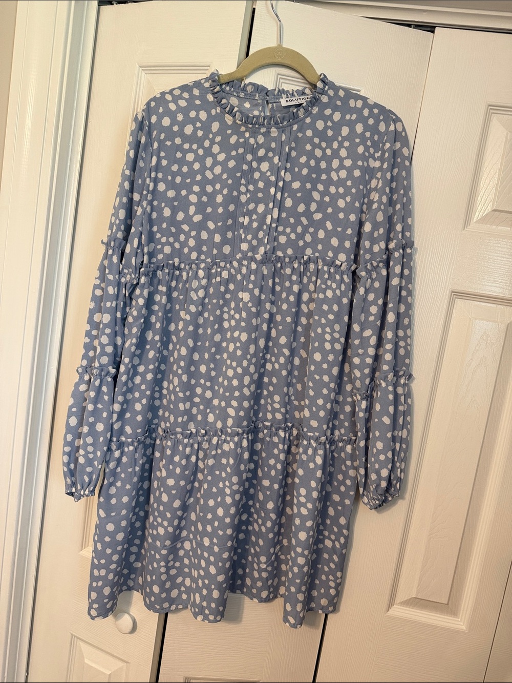 Women’s Blue Polka Dot Tiered Dress size Large